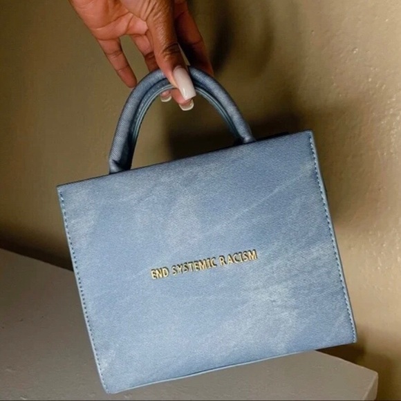 Blue Wax Denim ESR “End Systemic Racism” Handbag by Brandon Blackwood - Picture 3 of 10
